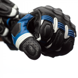 RĘKAWICE SKÓRZANE RST AXIS CE BLACK/BLUE/WHITE  (2391)