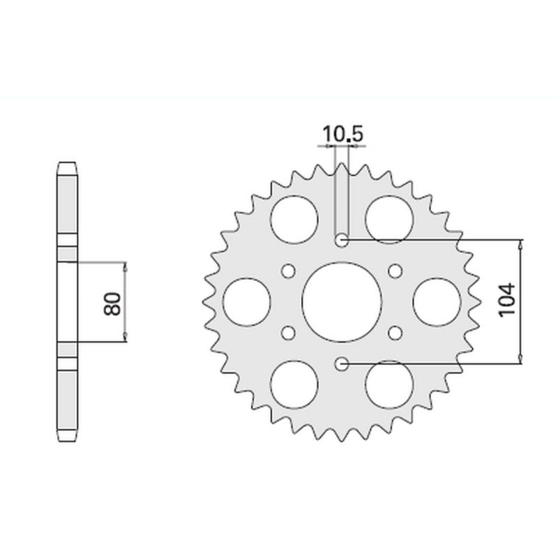 CHT ZĘBATKA TYLNA 501 33 KAWASAKI KZ 750 GPZ 1100 (501-33) (ŁAŃC.63