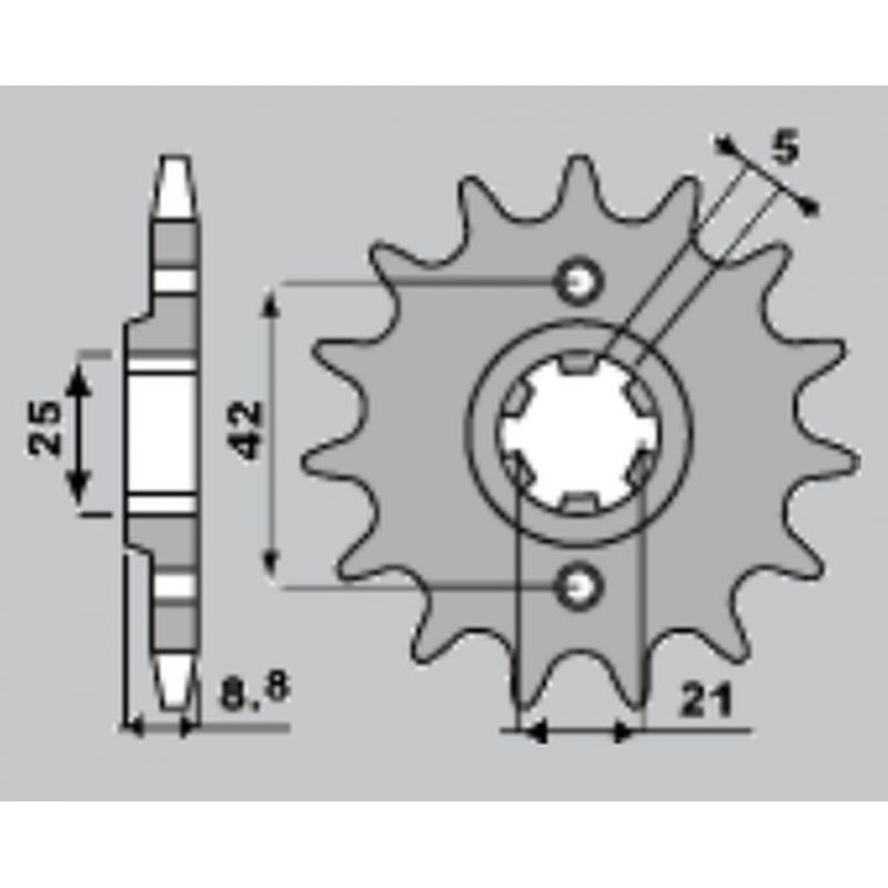 PBR ZĘBATKA PRZEDNIA 507 13 18NC KAWASAKI KX 250 86 (ŁAŃC. 520)