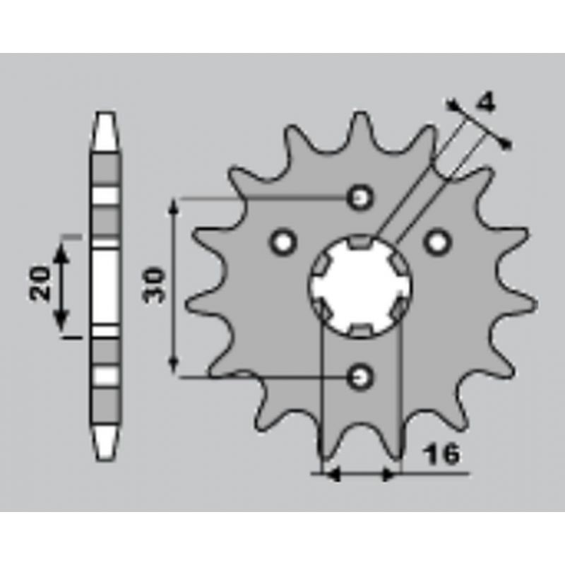 CHT ZĘBATKA PRZEDNIA 517 16 KAWASAKI BN 125 98-07, KDX 125 90-99 KMX 