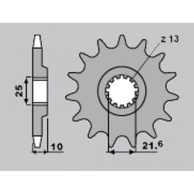 CHT ZĘBATKA PRZEDNIA 521 15 KAWASAKI Z 900, Z 1000A (521-15) (JTF521.