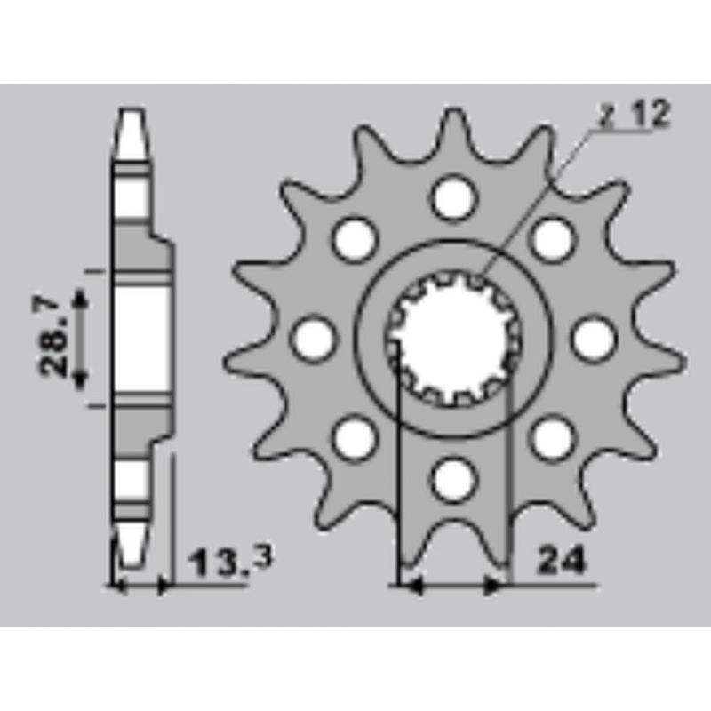 CHT ZĘBATKA PRZEDNIA 522 15 KAWASAKI KZ 1000/Z100J/GPZ 1100 (522-15) 