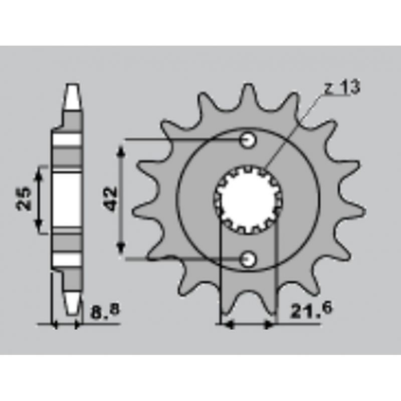 CHT ZĘBATKA PRZEDNIA 525 17 KAWASAKI ER5 97-06, KLE500 97-07 (JTF512.
