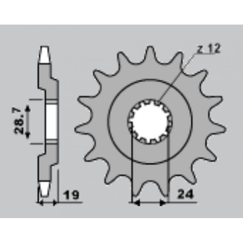 CHT ZĘBATKA PRZEDNIA 529 15 KAWASAKI ZX 10 88-90 (526-15) (ŁAŃC.532