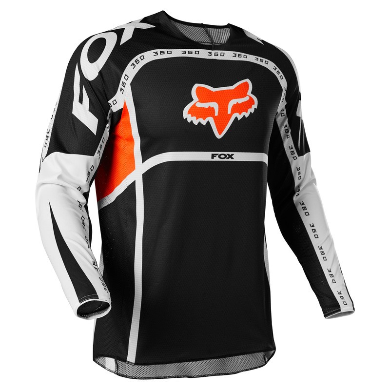 BLUZA FOX 360 DVIDE BLACK/WHITE/ORANGE  ENDURO CROSS