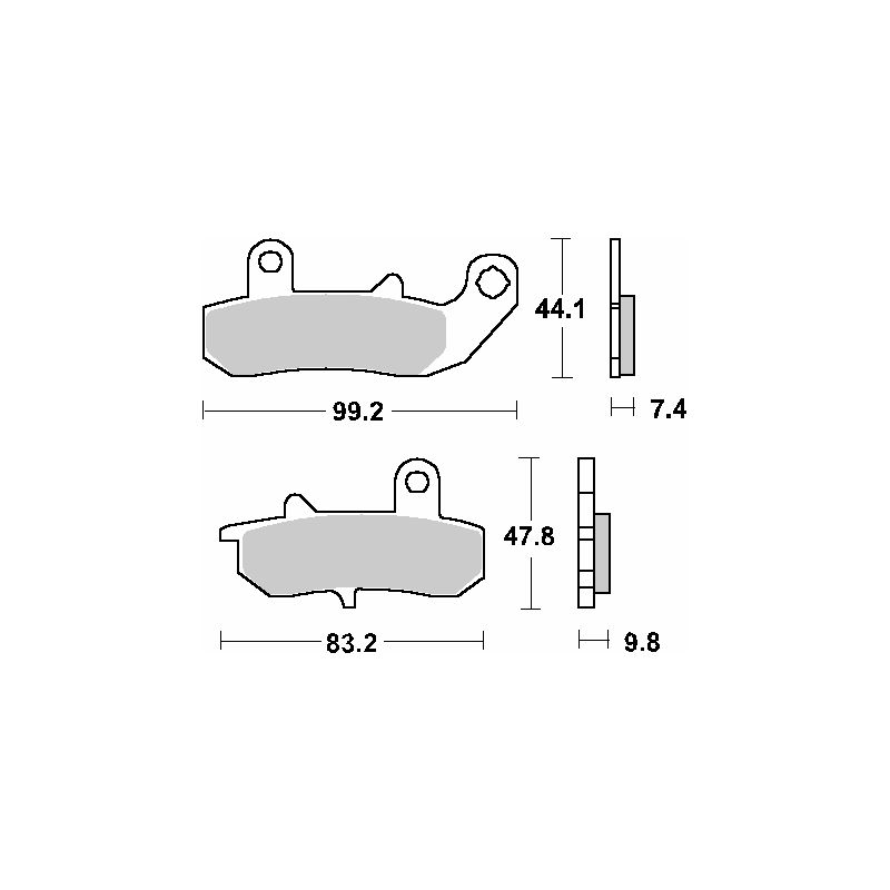 SBS PROMOCJA KLOCKI HAMULCOWE KH157 STREET STANDART CERAMIC KOLOR CZAR