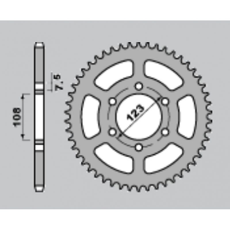 CHT ZĘBATKA TYLNA 707 49 CAGIVA 50/80 (696-49) (ŁAŃC.428)