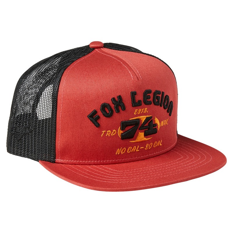 CZAPKA Z DASZKIEM FOX AT BAY SNAPBACK RED CLAY  ENDURO CROSS