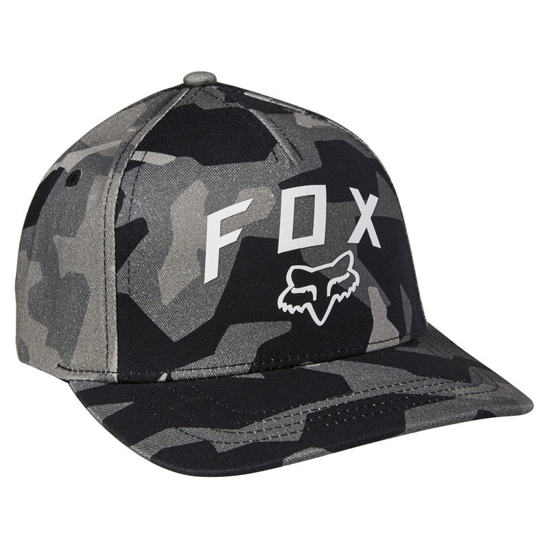 CZAPKA Z DASZKIEM FOX JUNIOR BNKR FLEXFIT BLACK CAMO  ENDURO CROSS