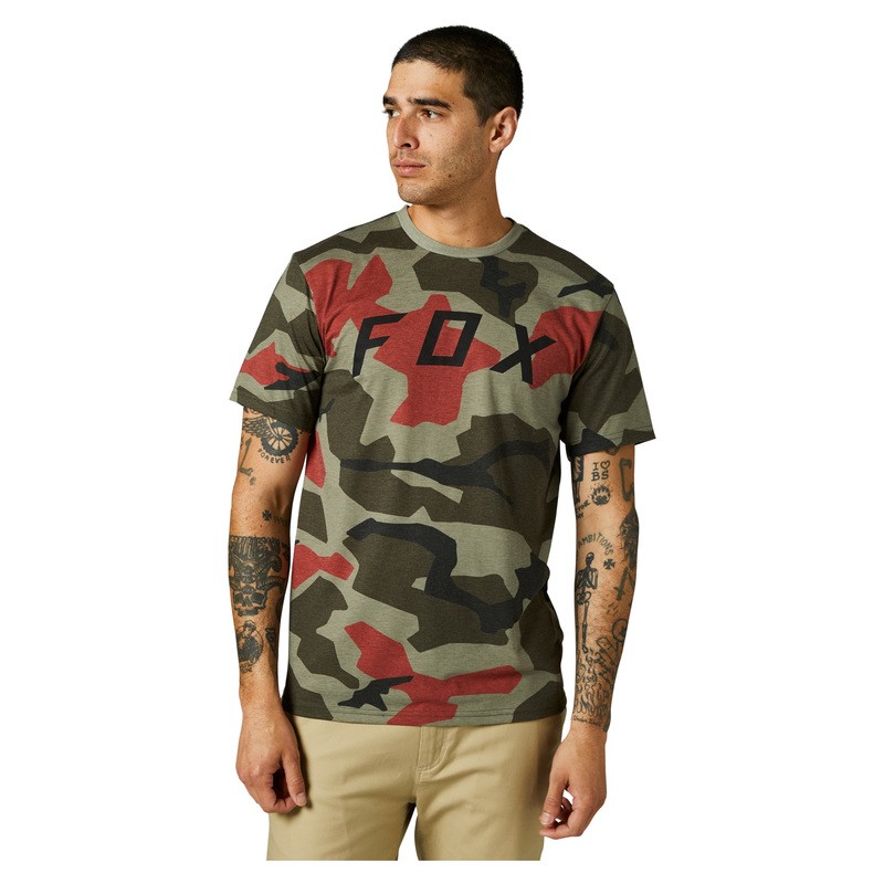T-SHIRT FOX BNKR TECH GREEN CAMO  ENDURO CROSS