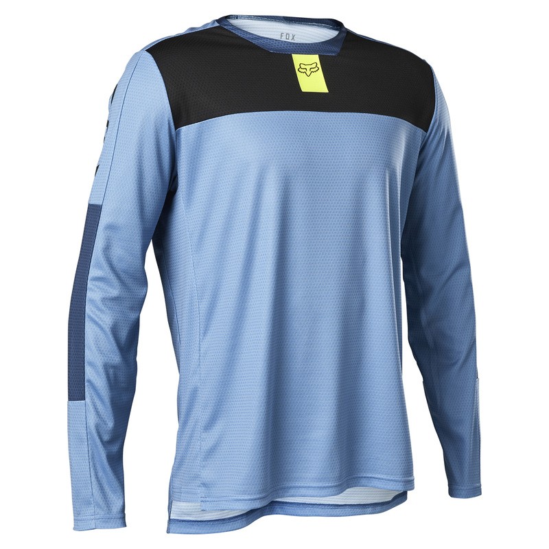 KOSZULKA ROWEROWA Z DŁUGIM RĘKAWEM FOX DEFEND FOXHEAD DUSTY BLUE  ENDURO CROSS
