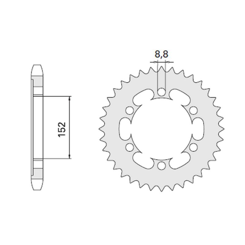 CHT ZĘBATKA TYLNA 841 42 (841-42) YAMAHA SR 500 78-80, XT 500 76-80 (