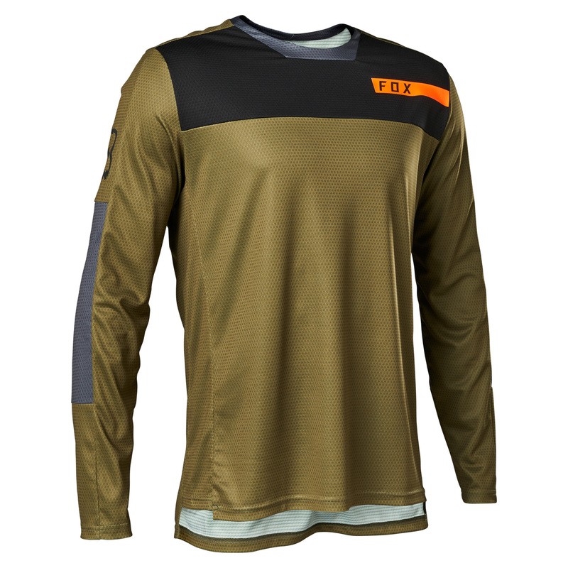 KOSZULKA ROWEROWA Z DŁUGIM RĘKAWEM FOX DEFEND MOTH BARK  ENDURO CROSS