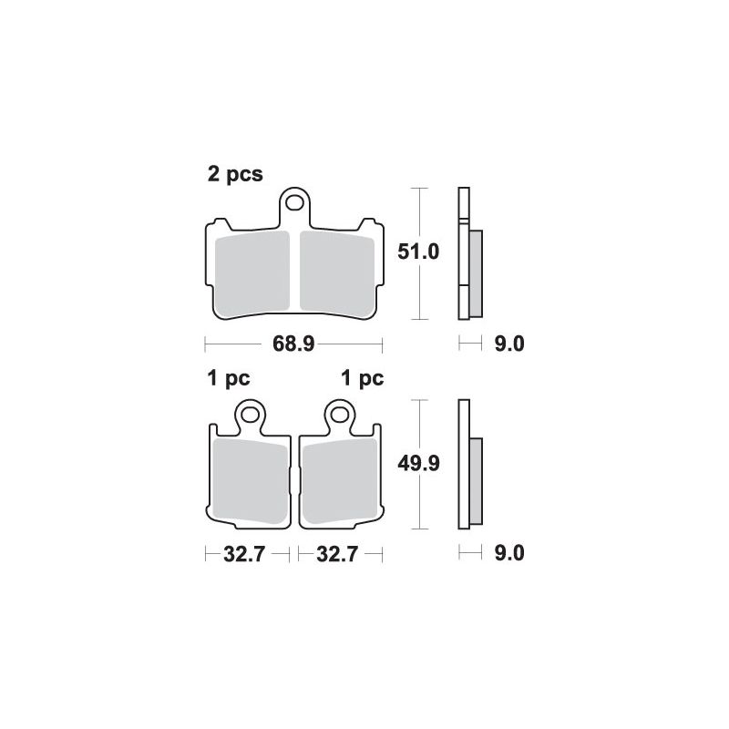SBS KLOCKI HAMULCOWE KH499/4 STREET PERFORMANCE (EXCEL) SINTER HONDA V