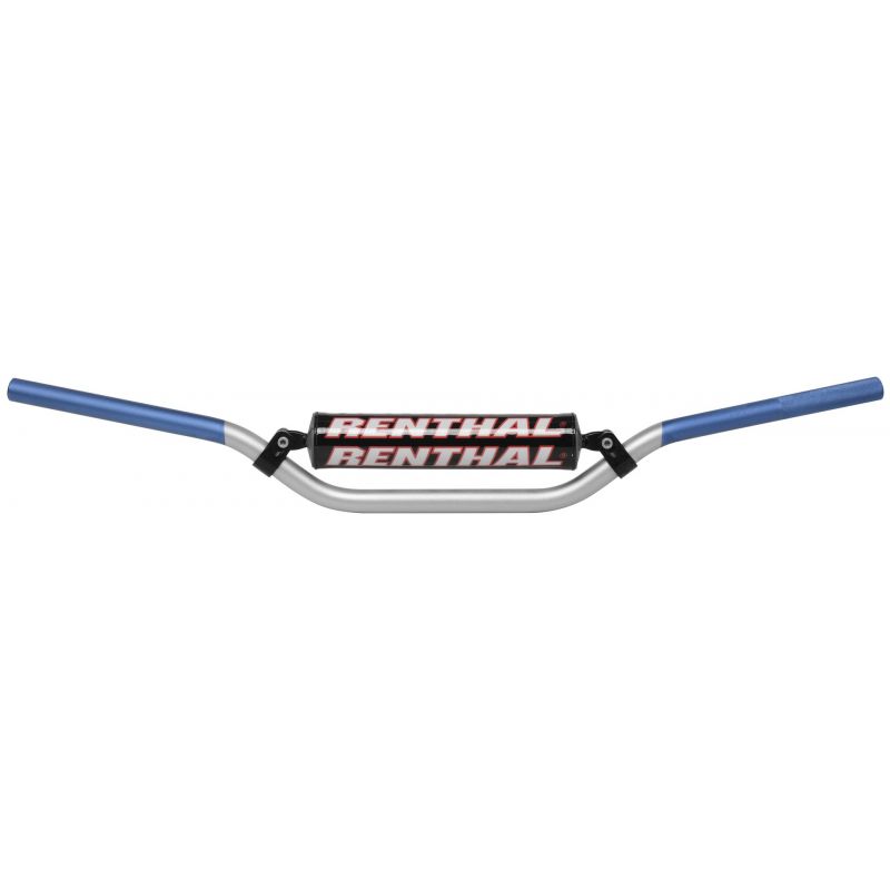 RENTHAL KIEROWNICA 7/8 CALA (22MM) MX HANDLEBAR SILVER/BLUE RC PADDED 