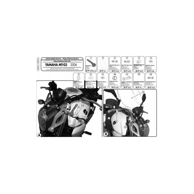 KAPPA MOCOWANIE SZYB 245A, 245N, 246 YAMAHA MT 03 600 (06-14) - WYCOFA