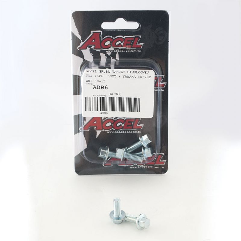 ACCEL ŚRUBY TARCZY HAMULCOWEJ TYŁ (KPL. 6SZT.-M6) YAMAHA YZ/YZF/WRF 