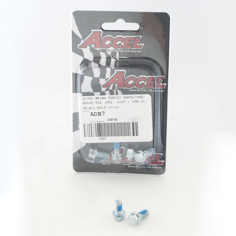 ACCEL ŚRUBY TARCZY HAMULCOWEJ PRZÓD/TYŁ (KPL. 6SZT.-M6) KTM SX/SXF/