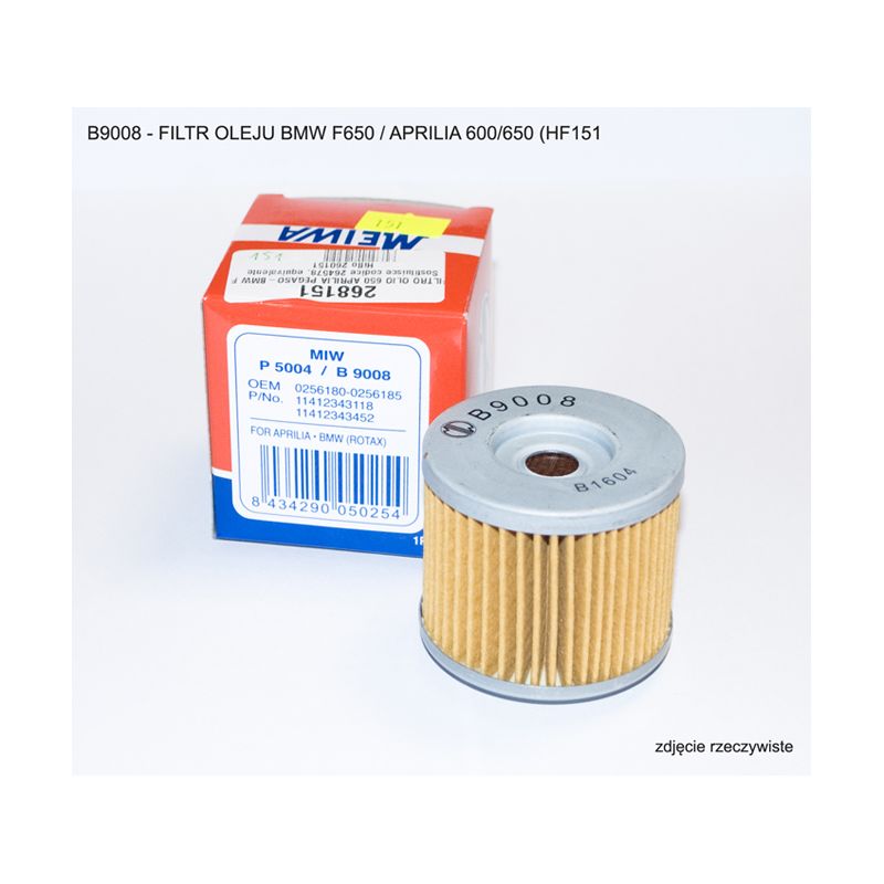 MIW (MEIWA) FILTR OLEJU BMW F650 / APRILIA 600/650 (HF151) (50)