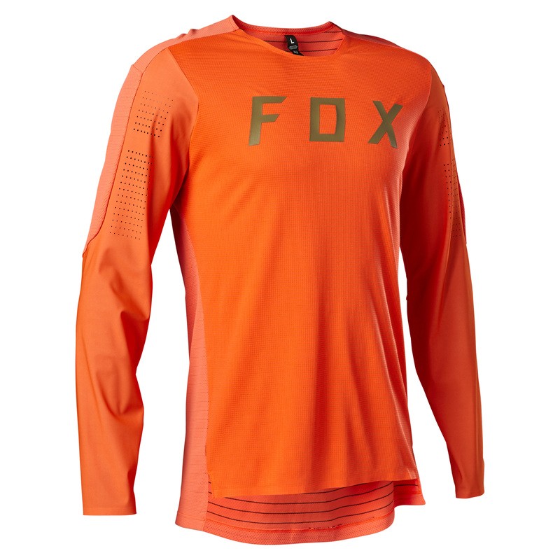 KOSZULKA ROWEROWA Z DŁUGIM RĘKAWEM FOX FLEXAIR PRO FLUO ORANGE  ENDURO CROSS