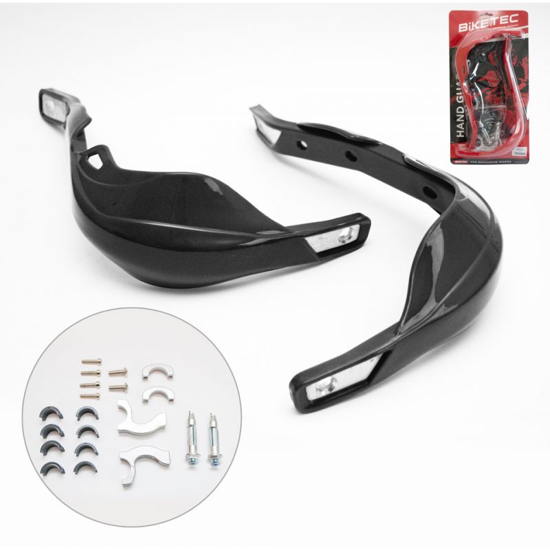BIKETEC PARTS OSŁONY RĄK (HANDBARY) ALU KOLOR CZARNY (Z MOCOWANIAMI 