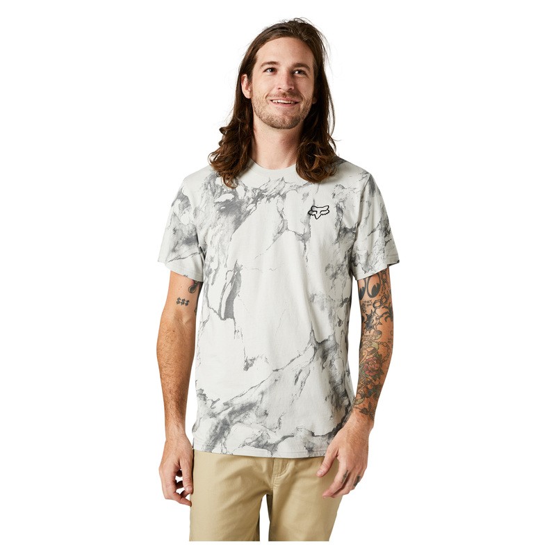 T-SHIRT FOX KARRERA HEAD PREMIUM LIGHT GREY  ENDURO CROSS