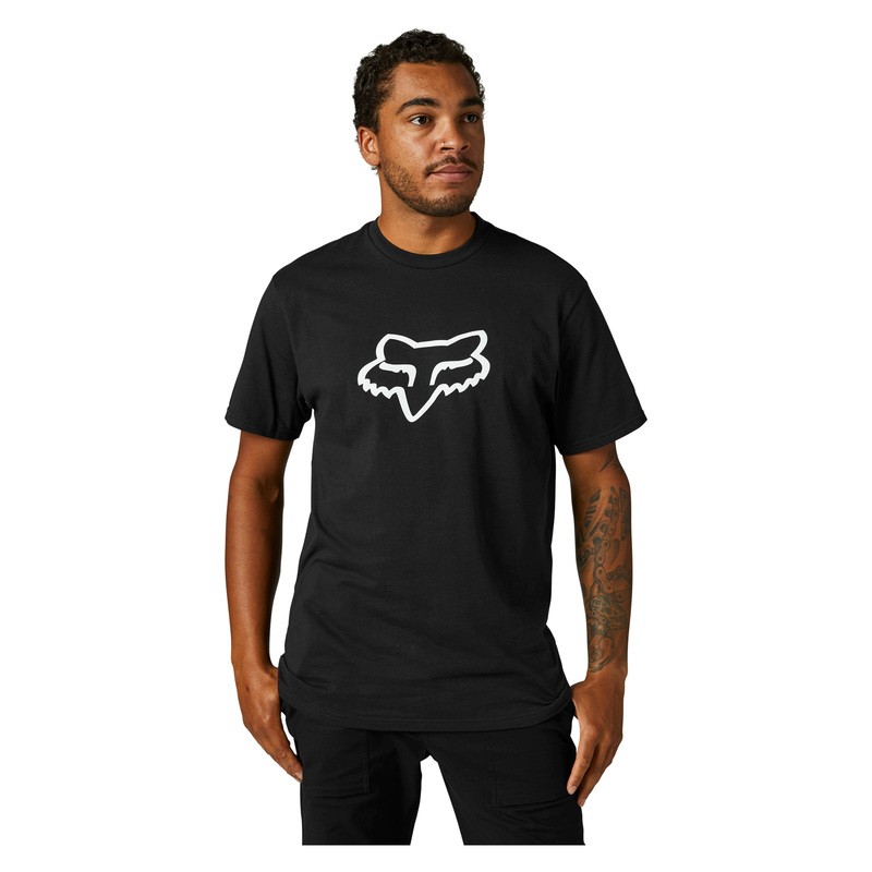 T-SHIRT FOX LEGACY FOX HEAD BLACK/WHITE  ENDURO CROSS