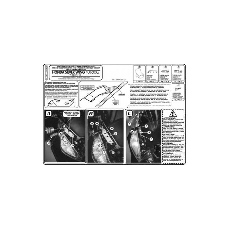 KAPPA MOCOWANIE SZYBY 214DT HONDA SILVERWING 400-600CCM (01-10)