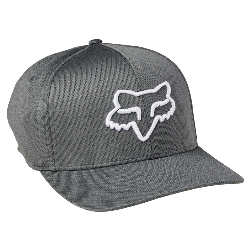 CZAPKA Z DASZKIEM FOX LITHOTYPE FLEXFIT 2.0 GREY/WHITE  ENDURO CROSS