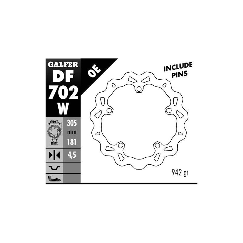 GALFER TARCZA HAMULCOWA PRZÓD BMW R 850/1100/1150/1200 (305X181X4,8) 