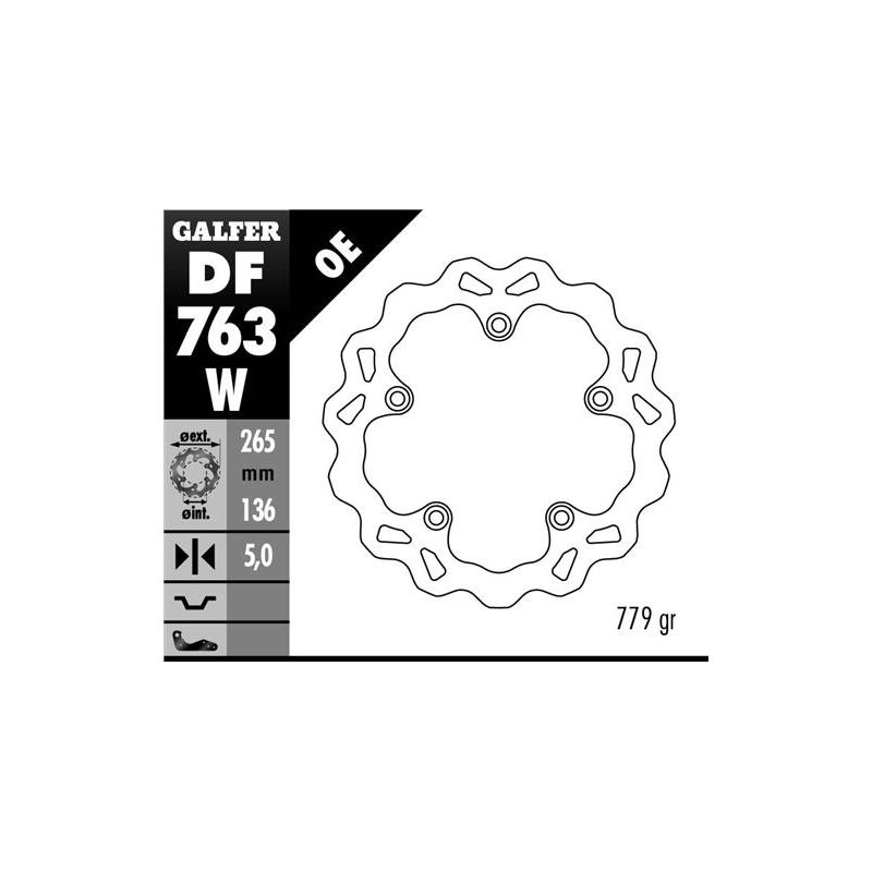 GALFER TARCZA HAMULCOWA TYŁ BMW F 650GS 800/ K1200/ R1200 (265X136X5)