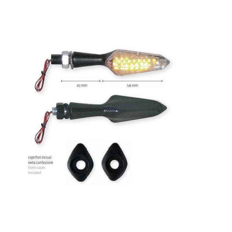 FAR KIERUNKOWSKAZY LED (ALUMINIUM) (2SZTUKI) KOLOR CZARNY (Z PODSTAWKA