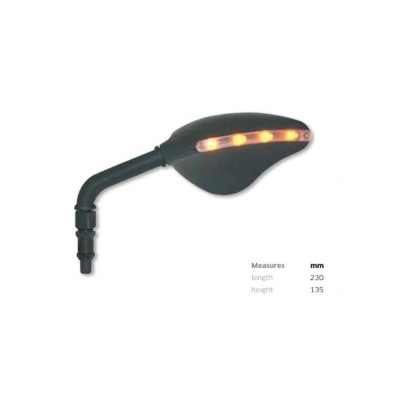 FAR LUSTERKO PRAWE UNIWERSALNE Z KIERUNKOWSKAZEM LED (KOLOR CZARNY) M1