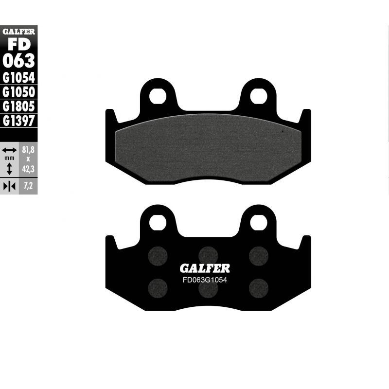 GALFER KLOCKI HAMULCOWE KH092 / KH323 PÓŁMETALICZNE (GRUBOŚĆ 7,2MM