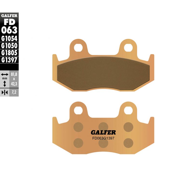 GALFER KLOCKI HAMULCOWE KH092 / KH323 SPIEK METALICZNY (ZŁOTE) ATV (G