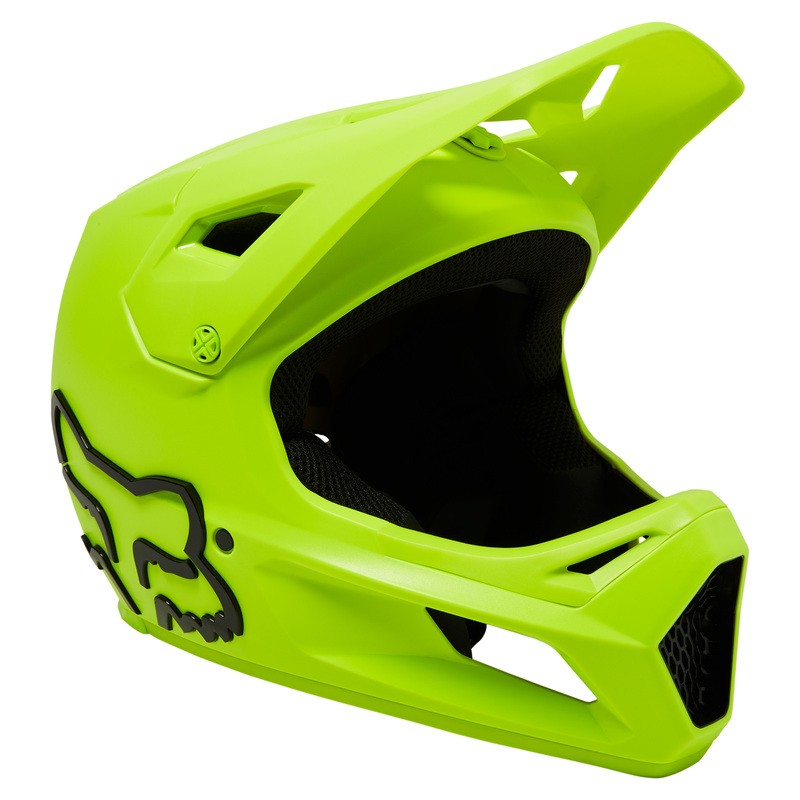KASK ROWEROWY FOX JUNIOR RAMPAGE FLUO YELLOW  ENDURO CROSS