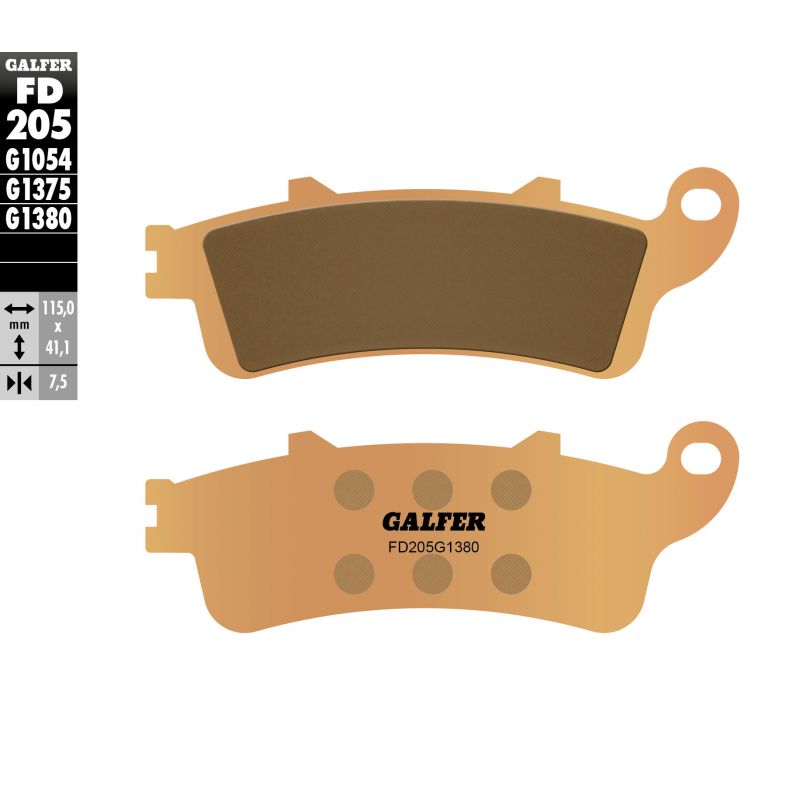 GALFER KLOCKI HAMULCOWE KH261 / KH281 SPIEK METALICZNY (ZŁOTE) SCOOTE