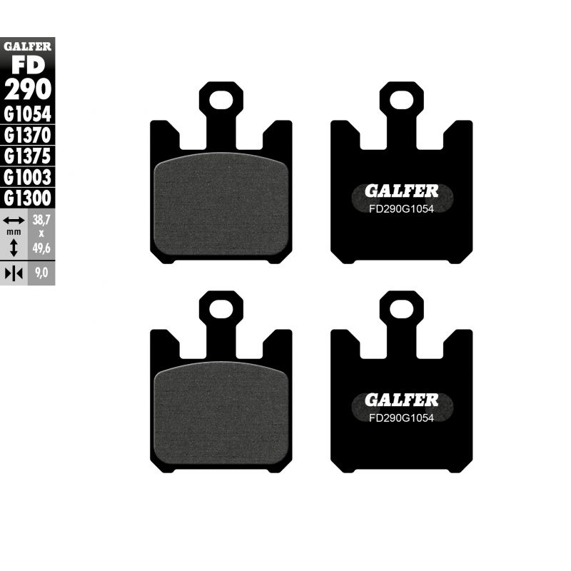 GALFER KLOCKI HAMULCOWE KH369/4 PÓŁMETALICZNE (4 SZT.)