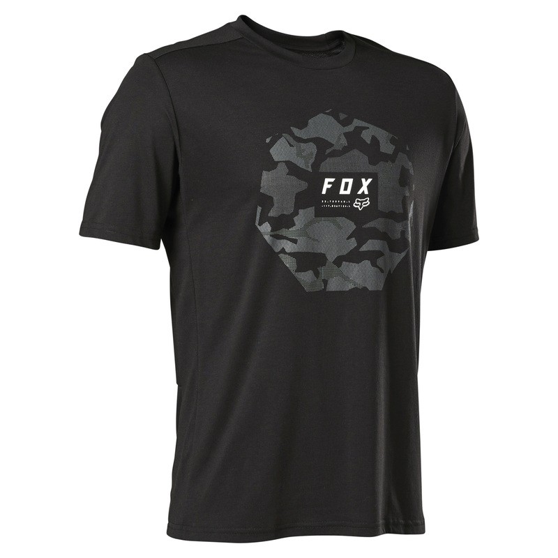 KOSZULKA ROWEROWA FOX RANGER DR CAMO MOTH BLACK  ENDURO CROSS