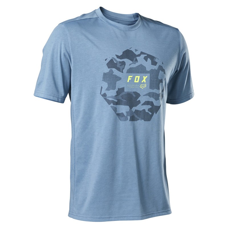 KOSZULKA ROWEROWA FOX RANGER DR CAMO MOTH DUSTY BLUE  ENDURO CROSS