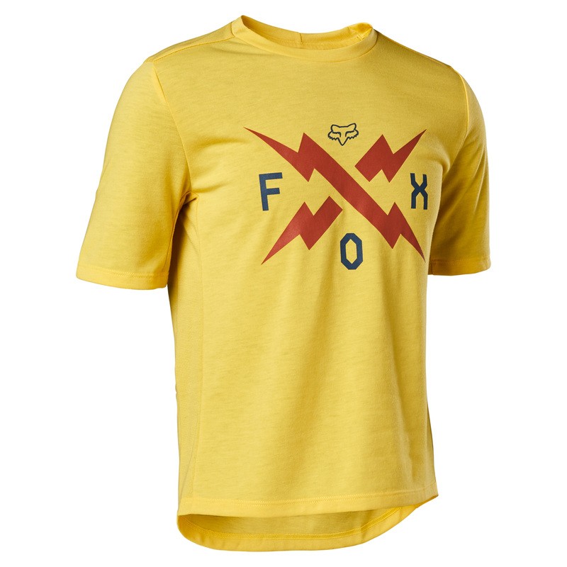 KOSZULKA ROWEROWA FOX JUNIOR RANGER DR PEAR YELLOW  ENDURO CROSS