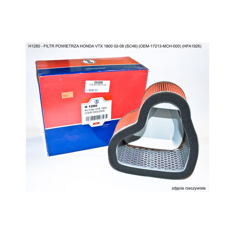 MIW (MEIWA) FILTR POWIETRZA HONDA VTX 1800 02-08 (SC46) (OEM-17213-MCH