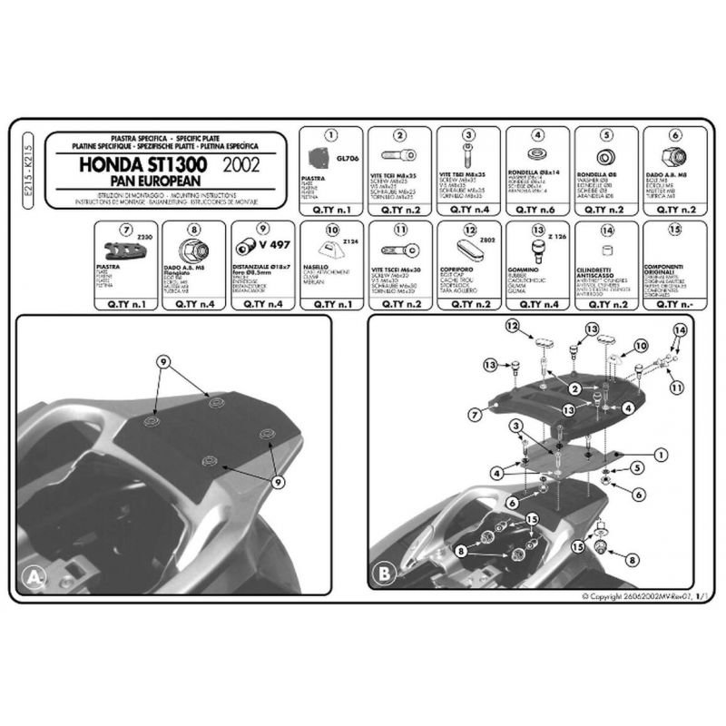 KAPPA STELAŻ KUFRA CENTRALNEGO HONDA ST 1300 PAN EUROPEAN (02-14) ( Z