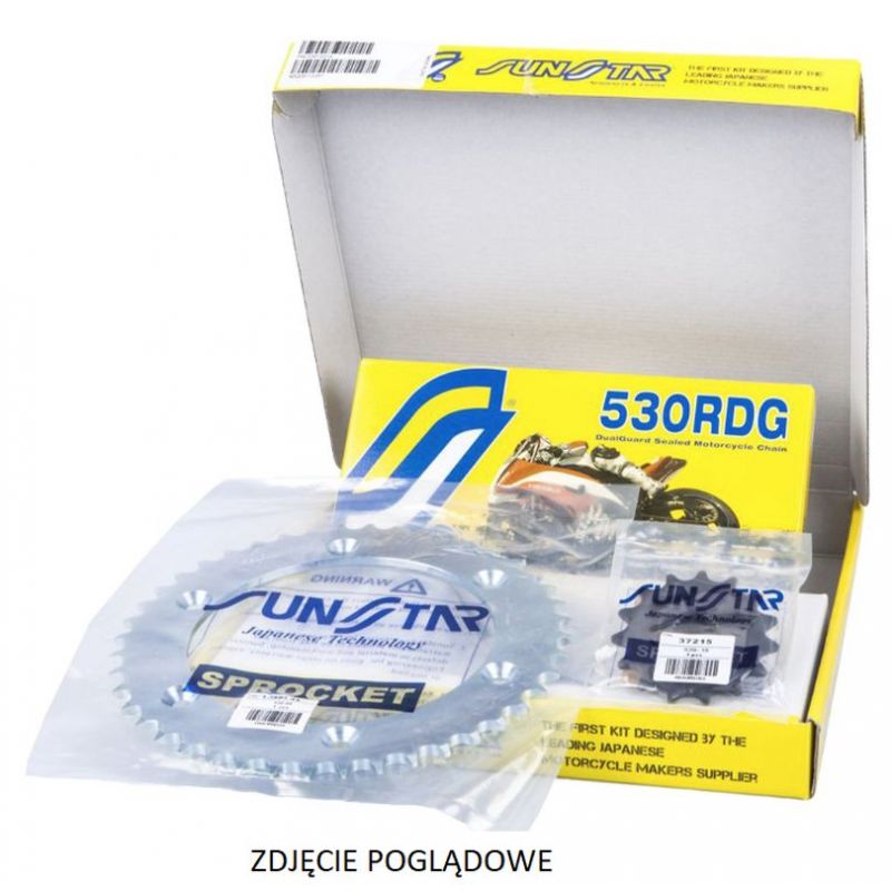 SUNSTAR ZESTAW NAPĘDOWY SUZUKI GSXR 1000 07-08 PLUS ZŁOTY (17/43/112