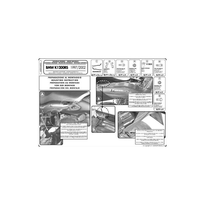 KAPPA STELAŻ KUFRA CENTRALNEGO BMW K 1200GT (03-04), K 1200RS (00-04)
