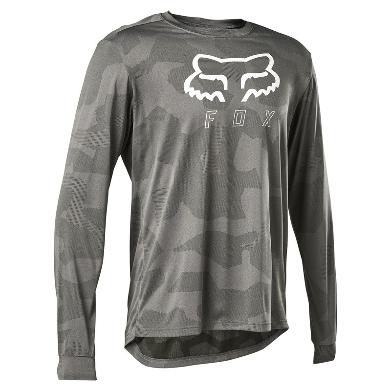 KOSZULKA ROWEROWA Z DŁUGIM RĘKAWEM FOX RANGER TRU DRI GREY  ENDURO CROSS