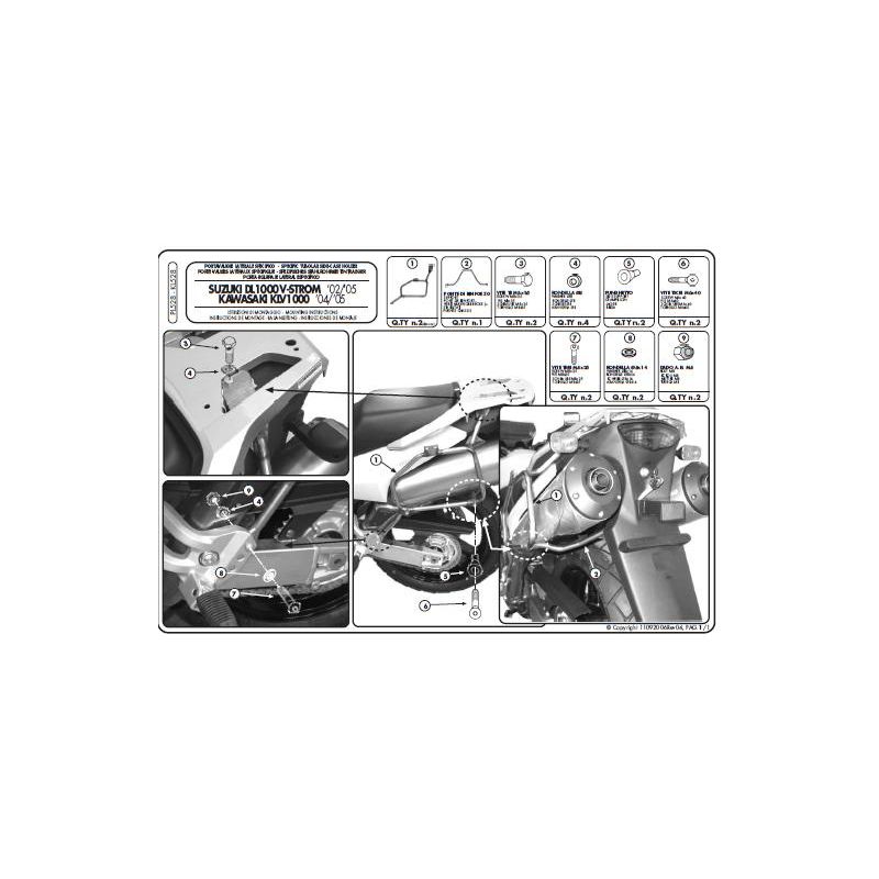 KAPPA STELAŻ KUFRÓW BOCZNYCH MONOKEY SUZUKI DL 1000 V-STROM (02-11),