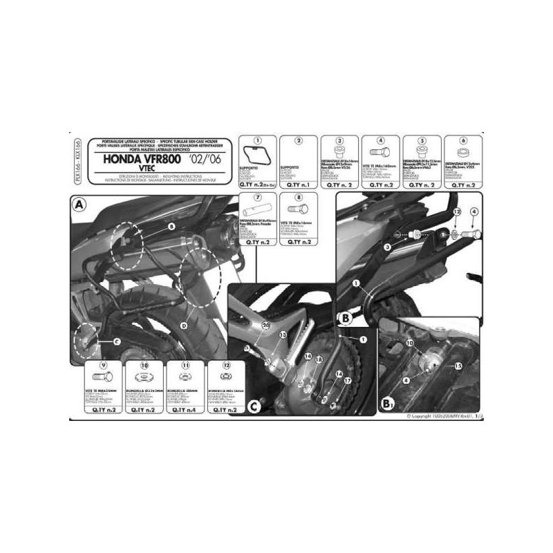 KAPPA STELAŻ KUFRÓW BOCZNYCH MONOKEY SIDE HONDA VFR 800 - TYLKO POD 