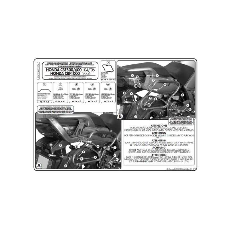 KAPPA STELAŻ KUFRÓW BOCZNYCH MONOKEY SIDE HONDA CBF 500/600/1000 - T