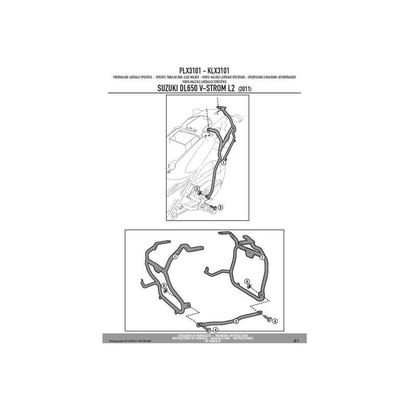KAPPA STELAŻ KUFRÓW BOCZNYCH MONOKEY SIDE SUZUKI DL 650 V-STROM (11-